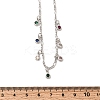 Brass Micro Pave Cubic Zirconia Teardrop Pendant Necklaces NJEW-B157-11P-5