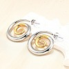 304 Stainless Steel Two-tone Stud Earrings for Women EJEW-R023-01GP-08-2