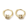 Triple Rings Brass Micro Pave Clear Cubic Zirconia Huggie Hoop Earrings for Women EJEW-C097-11G-1