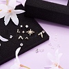 Kissitty 9Pair 9 Style Star & V-shape Brass Stud Earrings EJEW-KS0001-01-5