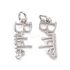 Rack Plating Brass Micro Pave Cubic Zirconia Pendants KK-C008-12P-1