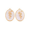 Brass Birth Floral Pendants KK-S364-294-1