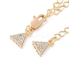 Brass Micro Pave Cubic Zirconia Chain Extender with Glass KK-U052-05G-2