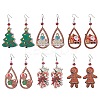 Christmas Printed Wood Dangle Earrings EJEW-JE06518-2