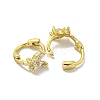Brass Micro Pave Cubic Zirconia Hoop Earring EJEW-C088-01J-G-2