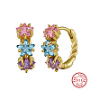 925 Sterling Silver Micro Pave Cubic Zirconia Hoop Earrings EJEW-K284-05G-1