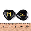 25Pcs Natural Obsidian Heart Rune Stones with Elder Futhark Alphabet Engraved G-T144-02G-3