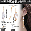 12Pcs Brass with Cubic Zirconia Earring Hooks DIY-CN0002-83-2