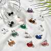 ANATTASOUL 15 Pairs 15 Style Natural & Synthetic Mixed Gemstone Round Stud Earrings EJEW-AN0003-28-7