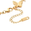 Stainless Steel Butterfly Link Chain Bracelets for Women BJEW-Z076-03G-3