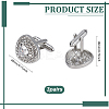 3 Pairs Alloy Compass Cufflinks FIND-FG0004-07-2