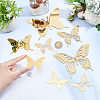 12Pcs 6 Style Stainless Steel Butterfly Wall  Decoration Pendants STAS-UN0036-52G-2