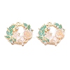 Rack Plating Alloy Enamel Pendants ENAM-N056-371KCG-01-1