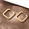 304 Stainless Steel Clear Cubic Zirconia Square Hoop Earrings EJEW-L307-09G-3