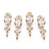 Brass Micro Pave Cubic Zirconia Links Connectors KK-R111-007-B01-1