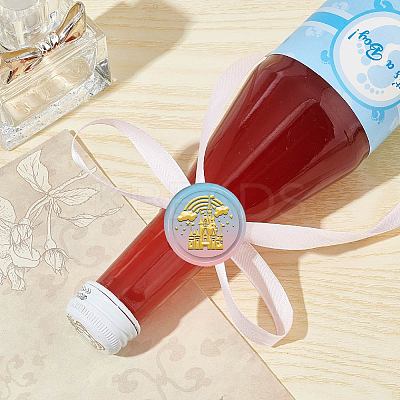 Brass Wax Seal Stamp with Wood Handle AJEW-WH0412-0328-1