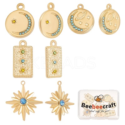 8pcs 4 style 304 Stainless Steel Pendants STAS-BBC0001-65-1