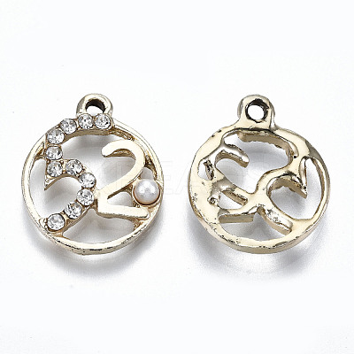 UV Plated Alloy Pendants PALLOY-S181-013G-RS-1