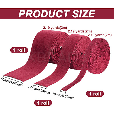 3 Rolls 3 Styles Velvet Ribbon OCOR-BC0005-39C-1