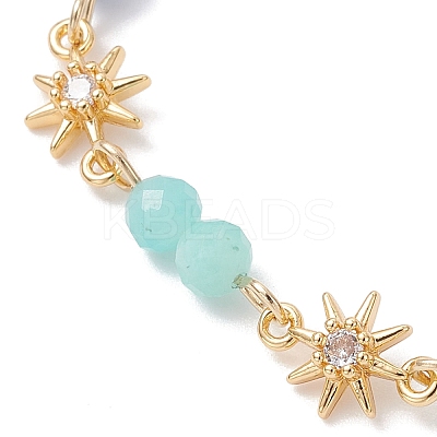 Natural Mixed Gemstone Beaded Link Chain Bracelets BJEW-JB12629-1