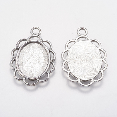 Tibetan Style Pendant Cabochon Settings LS-TIBEP-0584-S-FF-1
