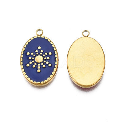 304 Stainless Steel Enamel Pendants STAS-N092-157A-1