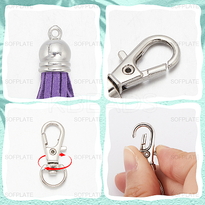 DIY Faux Suede Tassel Pendant Keychain Making Kit DIY-SP0001-42-1