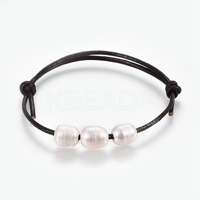 Adjustable Cowhide Leather Cord Bracelets BJEW-JB04113-01-1