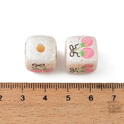 Printed Opaque Acrylic Beads OACR-B054-01H-1