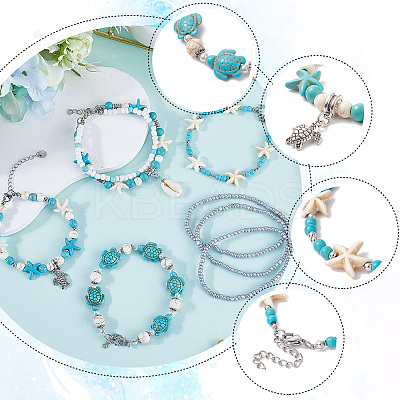 7Pcs Cowrie Shell Multi-strand Bracelets Sets BJEW-SC0001-50-1