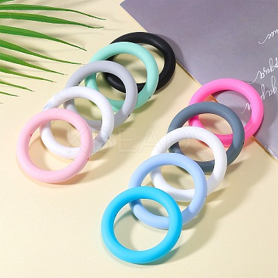 9Pcs Ring Food Grade Eco-Friendly Silicone Focal Beads JX895J-1