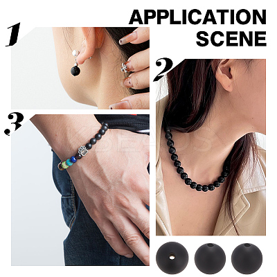 1 Strand Natural Black Obsidian Beads Strands G-AR0005-89-1