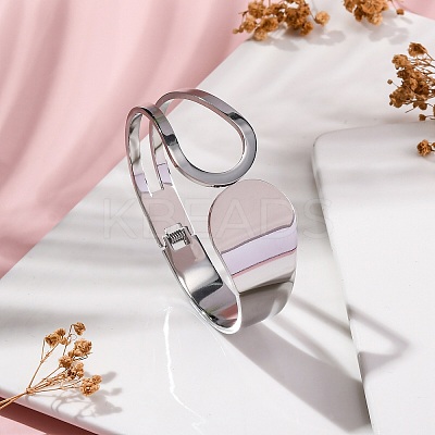 304 Stainless Steel Hinged Bangles for Women LS-STAS-Z114-09P-1