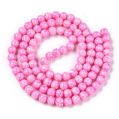 Drawbench Glass Round Beads GLAD-WH0001-01-24-1