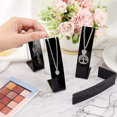 Opaque Acrylic Necklace Display Stands NDIS-WH0001-07-1