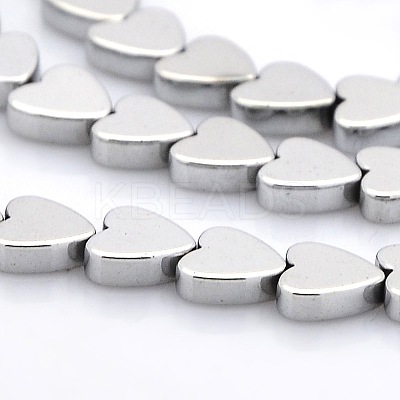 Non-magnetic Synthetic Hematite Heart Beads Strands G-M074-01-1