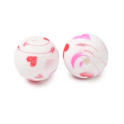 Food Grade Eco-Friendly Printed Silicone Beads SIL-A013-01A-15-1