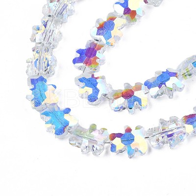 Electroplate Transparent Glass Beads Strands EGLA-N002-21A-B01-1