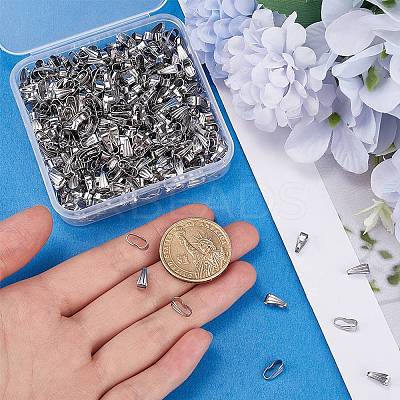 500Pcs 304 Stainless Steel Snap on Bails STAS-SP0001-72-1