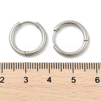 Tarnish Resistant 202 Stainless Steel Huggie Hoop Earrings EJEW-F111A-17mm-P-1