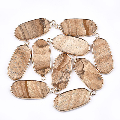 Natural Picture Jasper Pendants G-T112-23B-1