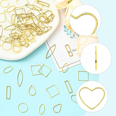70Pcs 7 Styles Brass Geometric Linking Rings KK-FS0001-99-1
