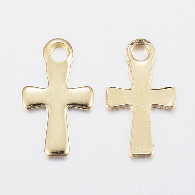 304 Stainless Steel Tiny Cross Charms STAS-H436-49-1