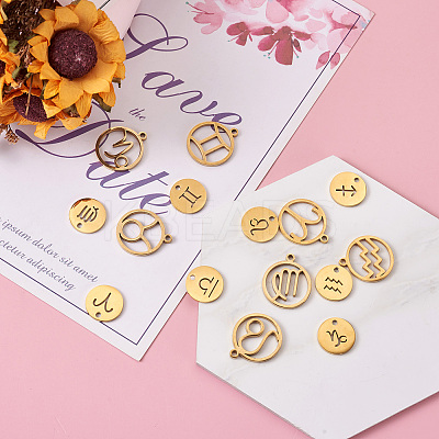 24Pcs 304 Stainless Steel Pendants STAS-TA0001-30G-1