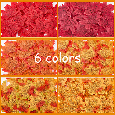 300Pcs Cloth Artificial Maple Leaf AJEW-SP0003-07-1