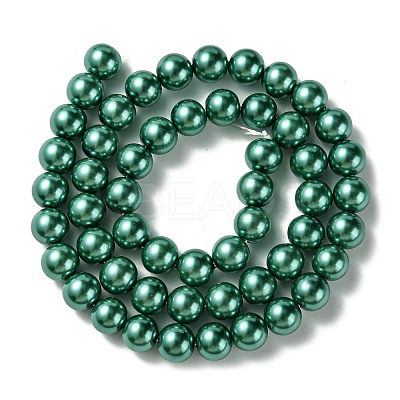 Eco-Friendly Dyed Glass Pearl Round Bead Strands HY-A002-8mm-RB118-1