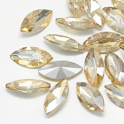 Pointed Back Glass Rhinestone Cabochons RGLA-T083-5x10mm-06-1