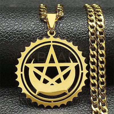 304 Stainless Steel Enamel Necklaces NJEW-Q338-10G-1