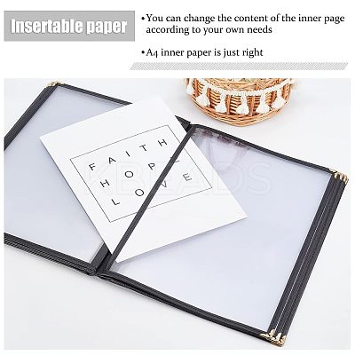 A4 Plastic Menu Book Protector AJEW-WH0237-11-1