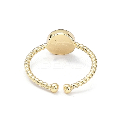 Natural Blue Lace Agate Cuff Rings RJEW-E074-01G-05-1